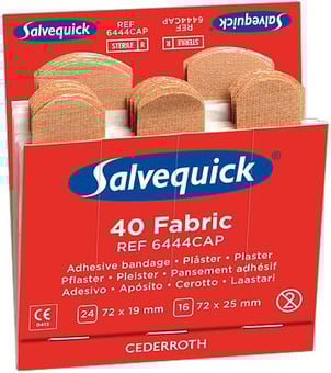picture of Cederroth First Aid Sterile Salvequick Fabric Plaster Refill Pack - 6x 40 Fabric Plasters - [SA-CD6]