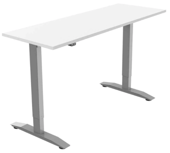 picture of Yo-Yo DESK PRO 1 Silver Frame with White Desk Top - YYO-YD-PRO-1-S/1000600WHI