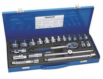 picture of Silverline 21 Piece Half Inch Drive Metric Socket Wrench Set - [SI-675046]