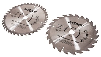 Picture of Amtech 2 Piece 185mm Tungsten Carbide Circular Saw Blade Set - [DK-V5000]