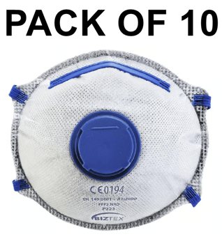 picture of Portwest P223 FFP2 Carbon Valved Dolomite Respirator - Pack of 10 - [PW-P223WHR]