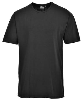 picture of Polycotton Thermal Short Sleeve T-Shirt - Black - PW-B120BKR