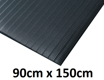 picture of Kumfi Rib Anti-Fatigue Mat Black - 90cm x 150cm - [BLD-KR3660BL]