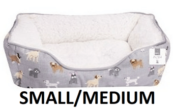 picture of World Of Pets Dog Print Sherpa Pet Bed Small/Medium - [PD-WP1284] - (DISC-X)