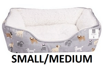 picture of World Of Pets Dog Print Sherpa Pet Bed Small/Medium - [PD-WP1284] - (DISC-W)
