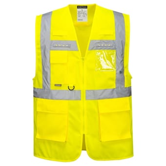 Picture of Portwest - Orion Yellow High Visibility LED Executive Vest - PW-L476YER - (DISC-R)