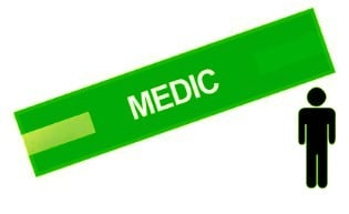 Picture of Lime Green - Mens Pre Printed Arm band - Medic - 10cm x 55cm - Single - [IH-ARMBAND-G-MED-W]