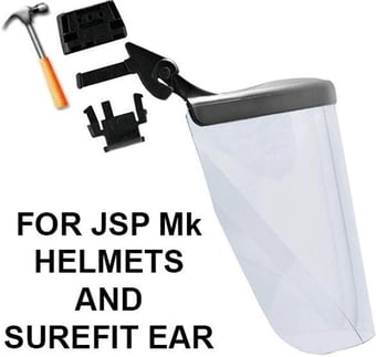 picture of Jsp Surefit™ Carrier and 20cm Polycarbonate Visor for Mk® Classic Safety Helmets -  [JS-ANW060-230-00A]