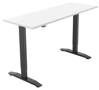 picture of Yo-Yo DESK PRO 1 Black Frame with White Desk Top - YYO-YD-PRO-1-B/1000600WHI