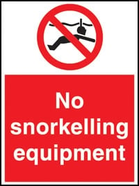 picture of No Snorkelling Equipment Sign - [AS-WH11]