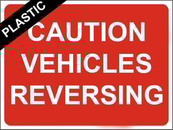 Picture of Temporary Traffic Signs - Caution Vehicles Reversing - 600 x 450Hmm - Non Reflective - Rigid Plastic - [IH-ZT40-RP] - (MP)
