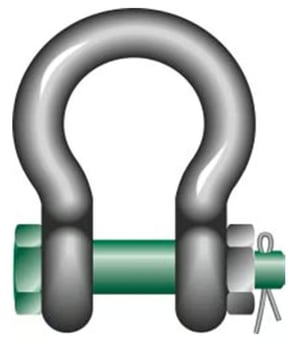 Picture of Green Pin Standard Bow Shackle with Safety Nut and Bolt Pin - 6.5t W.L.L - [GT-GPSAB6.5] - (DISC-W)