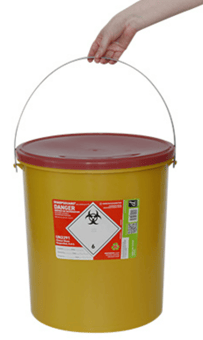 picture of SHARPSGUARD Eco Anatomical 22 Litre Sharps Bin- Red Lid - [DH-DD320]