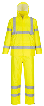 picture of Portwest - H448 - Hi-Vis Packaway Rainsuit - Yellow - 190T Plain Weave - 200g - PW-H448YER