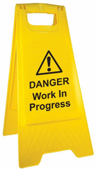 picture of 'A' Frame 'Work In Progress' Sign - Printed - [IH-AFWIP]
