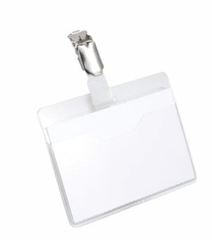 Picture of Durable Visitor Name Badge - Landscape 60x90mm - Transparent - Pack of 25 - [DL-810619] - (PS)