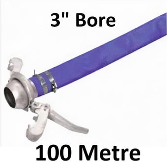 picture of 100 Metre 3" Bore - Blue PVC Layflat Hose Assemblies - 33kg - [HP-LFA3-100M]