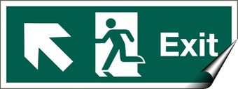picture of Exit Pointing North West Sign LARGE - 600 x 200Hmm - Self Adhesive Vinyl - [AS-SA44-SAV]