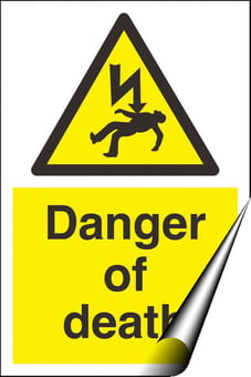 Picture of Danger of Death Sign - 200 x 300Hmm - Self Adhesive Vinyl - [AS-WA26A-SAV]