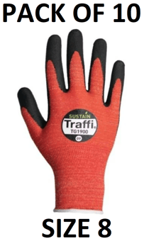 picture of Traffiglove Biodegradable Nitrile Microfoam Gloves - Size 8 - Pack of 10 - TS-TG1900-8X10 - (AMZPK2)