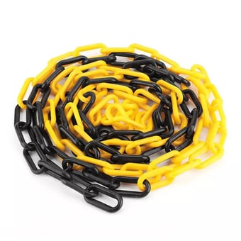 Picture of Way4Now - Yellow - Black Plastic Barrier Chain - 6mm Thick - 25m Long - [SHU-E-C6-YB25]