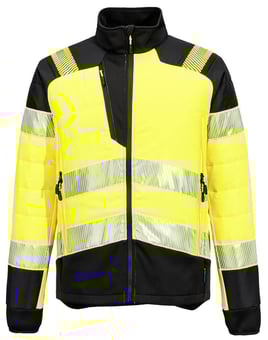 picture of Portwest T170 - PW3 Hi-Vis Hybrid Baffle Jacket - Yellow/Black - PW-T170YBR