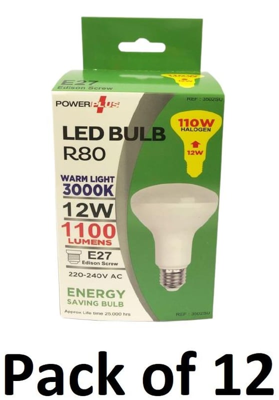 LED-R80 E27 Lampadina 12W Bianca Naturale 4000K,1100LM Con Angolo Di  Emissione 110°, Faretto Alogeno Di Ricambio E27 100W, AC 230V, R80  Riflettore LED