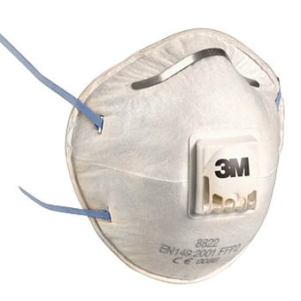 Picture of 3M 8822 P2 CUP-SHAPED VALVED Dust/Mist Respirator Mask - Box of 10 - [3M-8822]