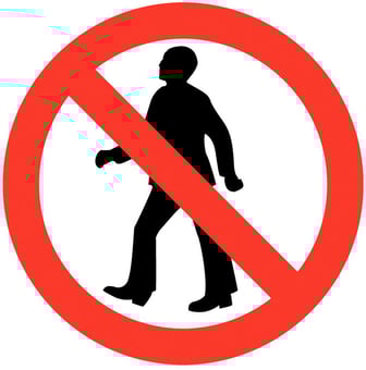 Picture of Traffic No Pedestrians Sign - Class 1 Ref BSEN 12899-1 2001 - 600mm Dia - Reflective - 3mm Aluminium - [AS-TR5-ALU]