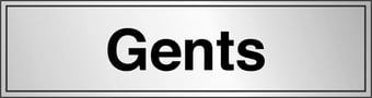 picture of Prestige Gents Sign - Silver Effect - 300 x 100Hmm - 1.5mm Aluminium - [AS-SAT16-ALU]