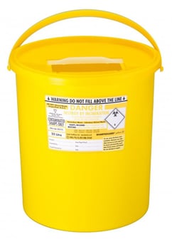 Picture of Sharpsguard  Yellow Lid 22 Ltr Sharps Bin NHS Code FSL313 - [DH-DD475YL] - (DISC-R)