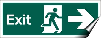 picture of Exit Pointing East Sign LARGE - 600 x 200Hmm - Self Adhesive Vinyl - [AS-SA36-SAV]