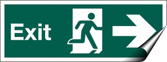 Picture of Exit Pointing East Sign LARGE - 600 x 200Hmm - Self Adhesive Vinyl - [AS-SA36-SAV]