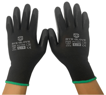 Picture of General Safety Gloves - Black Polyester Liner - PU Palm Coated - Box Deal 120 Pairs - [IH-CHAPU1303]