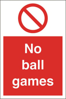 Picture of No Ball Games Sign - 200 x 300Hmm - Rigid Plastic - [AS-PR152-RP]