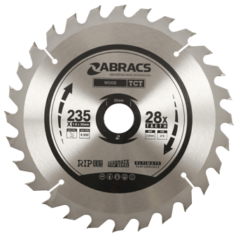 picture of Abracs TCT Blade 235mm x 1.8mm x 30mm - 28T Wood Rip Cut Type - [ABR-TCT23528]