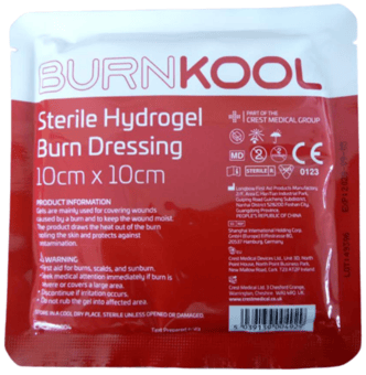 picture of BurnKool Sterile Hydrogel Burn Dressing 10cm x 10cm - [CM-900004]