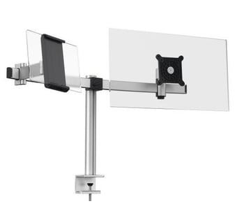 picture of Monitor Mount for 1 Screen and 1 Tablet - Desk Clamp - Silver - [DL-508723]