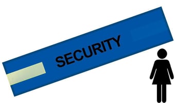 picture of Blue - Ladies Pre Printed Arm band - Security - 10cm x 45cm - Single - [IH-ARMBAND-B-SEC-B-S]