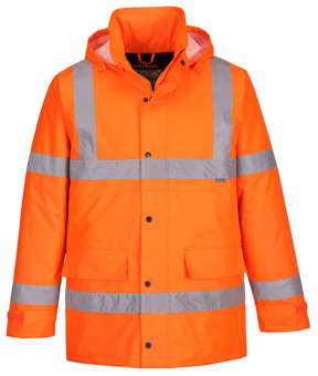 picture of Portwest - S460 - Hi-Vis Traffic Waterproof Orange Jacket - PW-S460ORR