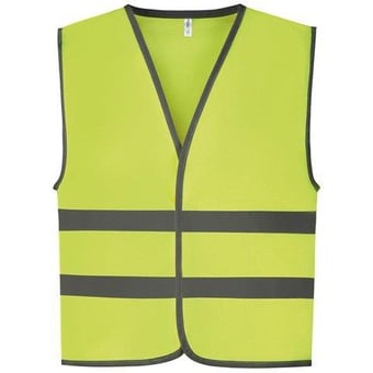 picture of Children's Hi-Vis Yellow 2 Bands Waistcoat - 100% Polyester Fabric with Velcro Fastening - YO-HVW102CH-Y