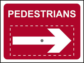 picture of Pedestrians with reversible arrow – TriFlex Roll up traffic sign (600 x 450mm) – [SCXO-CI-14196]