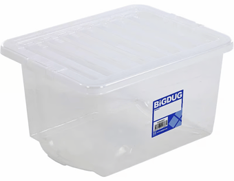 Picture of BiGDUG Wham Economy Plastic Box & Lid - 31L - 260h x 360w x 455d mm - Clear - Box Deal of 10 - [IH-BDU-VUB31]