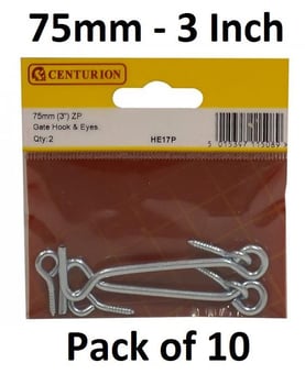 picture of ZP Gate Hook & Eyes - 75mm (3") - Pack of 10 - [CI-HE17P]