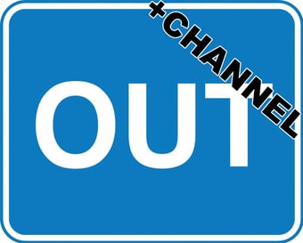 Picture of OUT Sign With Fixing Channel - 600 x 450Hmm - Reflective - 3mm Aluminium - [AS-TR24C-ALU]