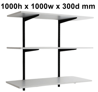picture of BiGDUG Twin Slot Shelving Kit - 1000h x 1000w x 300d mm - 3 White Melamine Levels - [BDU-TSB1033W]