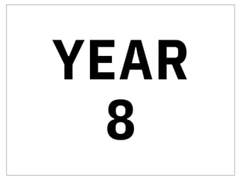 Picture of Year 8 Wall Door Plaque Guide Sign Sticker/Sav - IH-YEAR08-SAV - (LP)