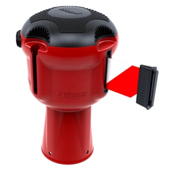 picture of Skipper Main Unit - Red with Red White Tape - Retractable Barrier Tape Holder - with 9m Tape - [SK-001RE-RW] - (LP)