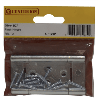 Picture of Centurion BZP Flush Hinges - 75mm - Pack of 5 Pairs - [CI-CH120P]