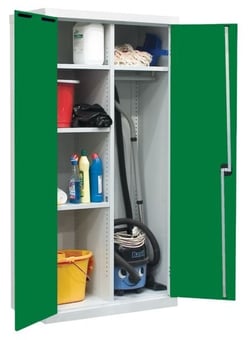 Picture of QMP Utility Cupboard - Green Doors - 3 Shelves - 1800H x 900W x 460D mm - [QM-CU189046ZGXX]